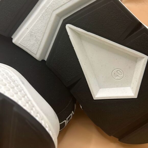 Norma J Baker Women's 40 Pull On Sock Sneakers Black White Chunky Streetwear New - Picture 7 of 14